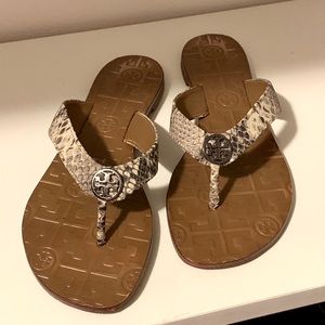 Snake skin Tory Burch sandals size 6